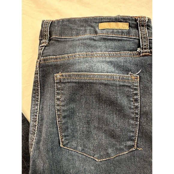 True Craft Jeans High Rise Skinny Women's Size 11 x 25.5 inseam Blue Distressed - Picture 2 of 11
